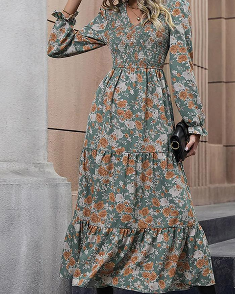 Robe bohème hiver Vert / S