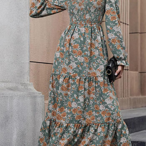 Robe bohème hiver Vert / S