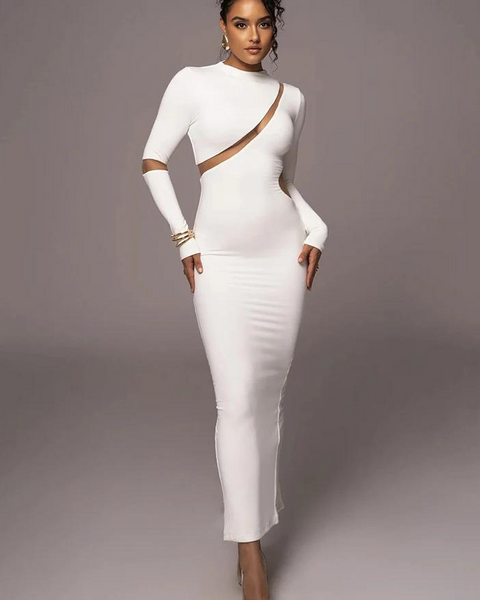 Robe asymétrique hiver Blanc / S