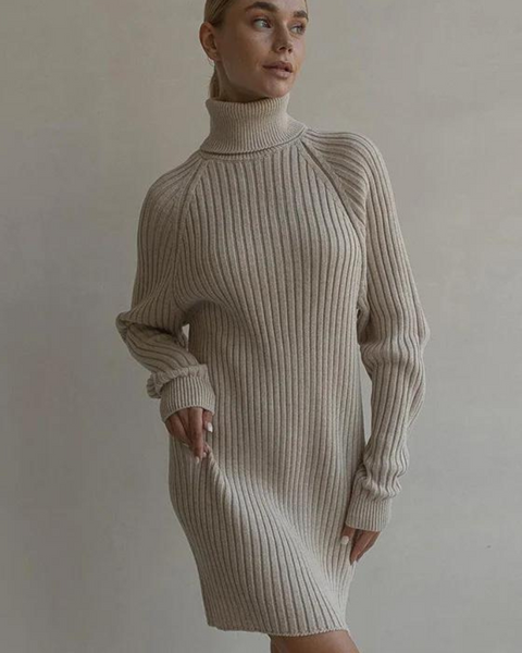 robe-dhiver-col-roule Beige / S