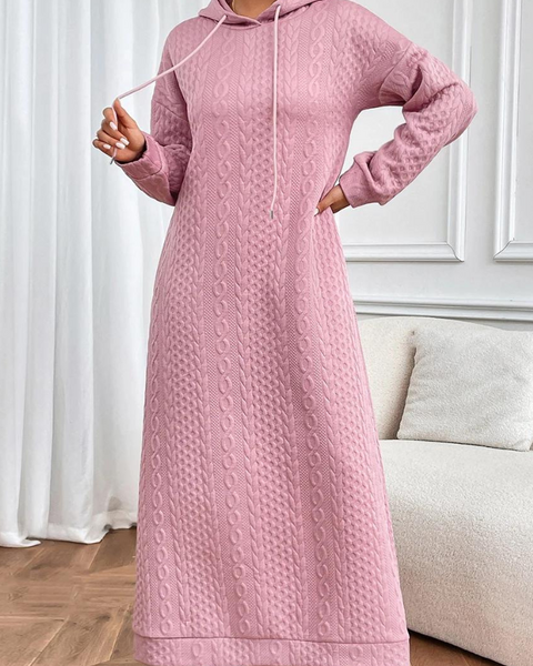 Robe hiver à capuche Rose / S