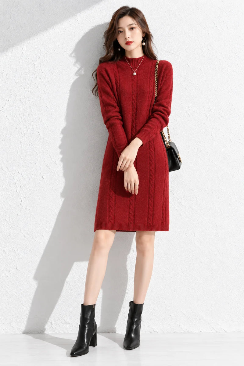 Robe beige hiver Rouge / S