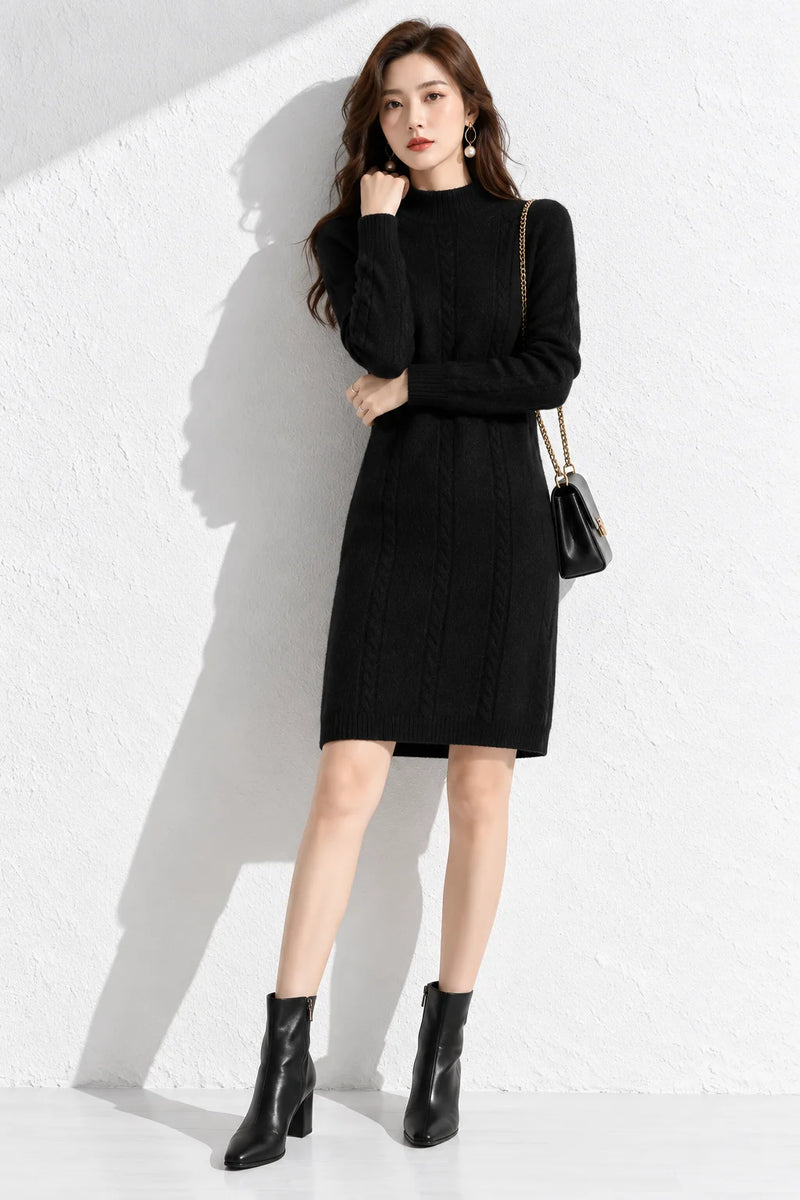 Robe beige hiver Noir / S
