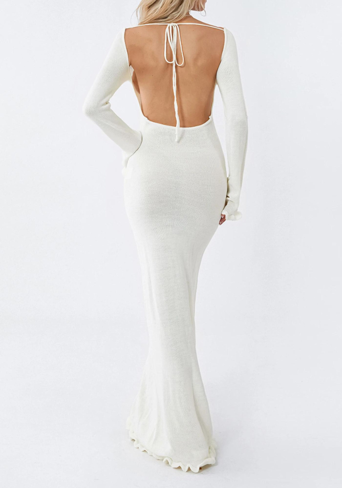 Robe dos nu hiver blanche