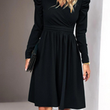 Robe courte hiver col V Noir / S