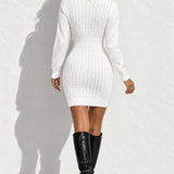 Robe courte hiver col V