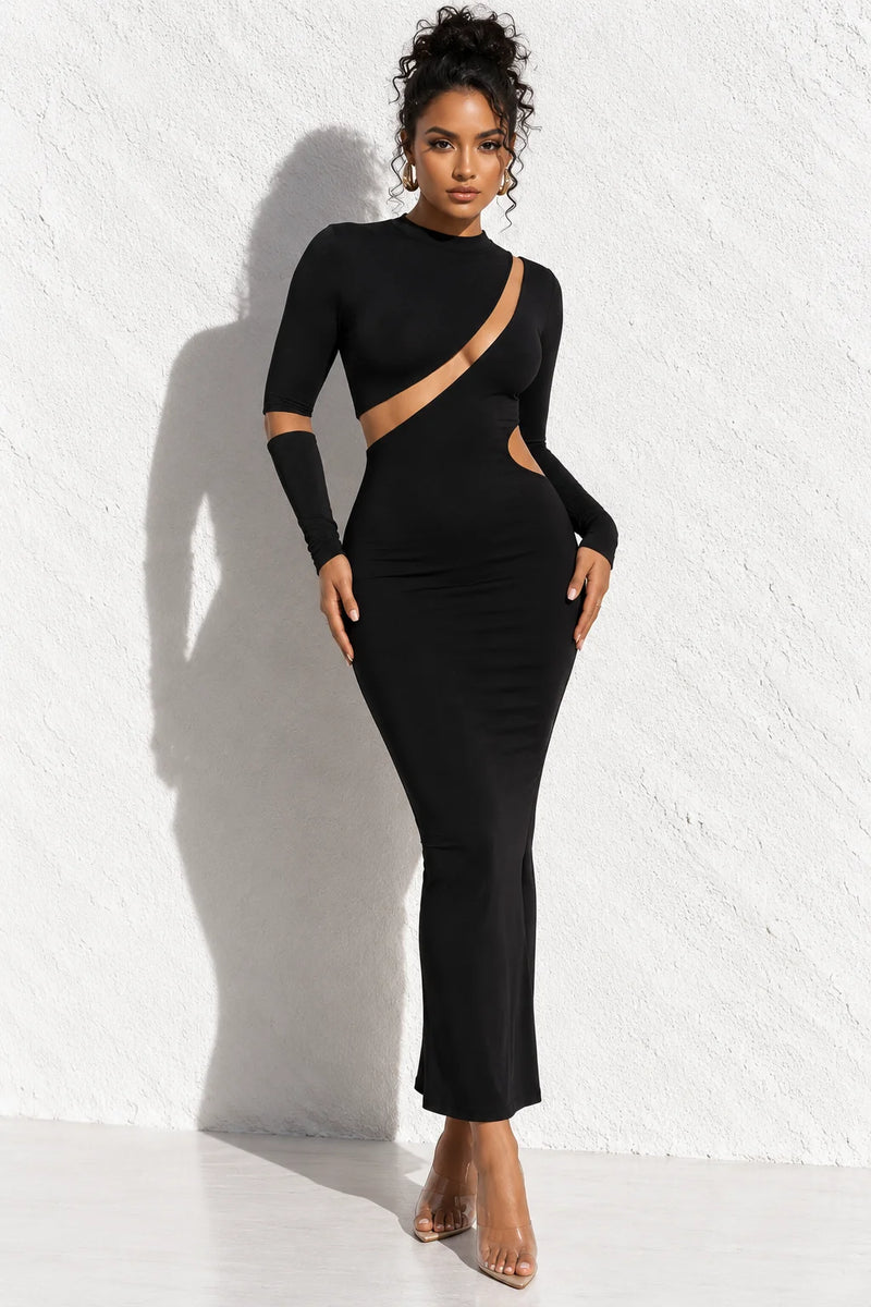 Robe asymétrique hiver Noir / S