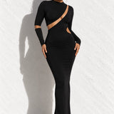 Robe asymétrique hiver Noir / S