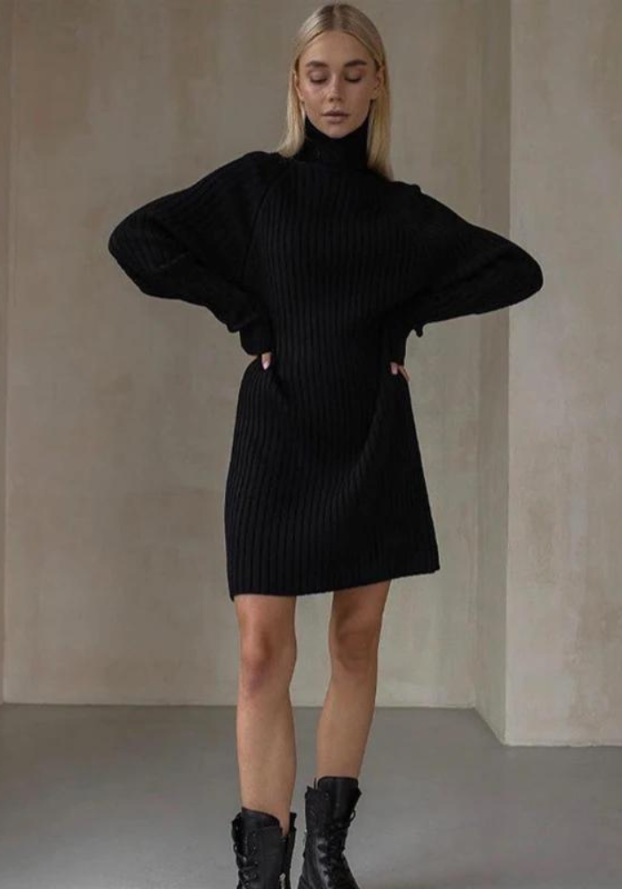 robe-dhiver-col-roule Noir / S