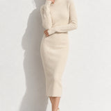 Robe d’Hiver 100% Cachemire Blanc / S