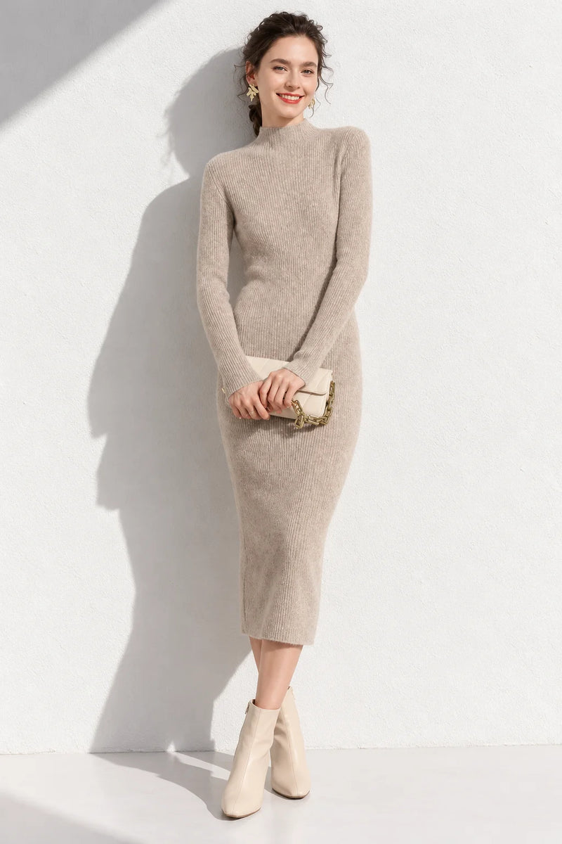 Robe d’Hiver 100% Cachemire Gris / S