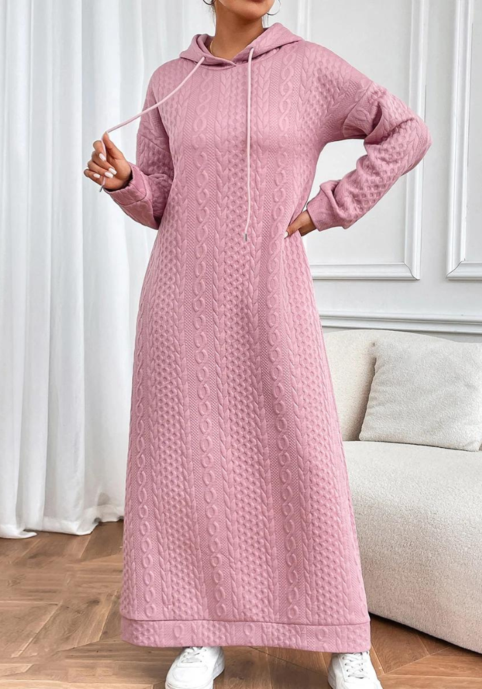 Robe hiver à capuche Rose / S