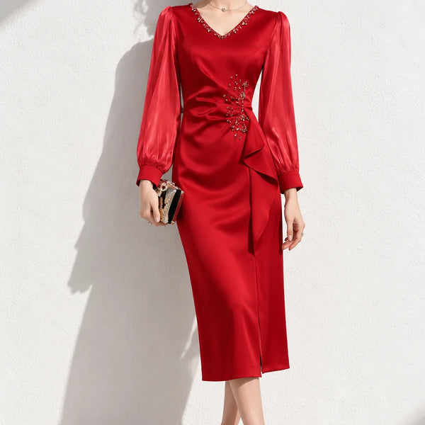 Robe rouge hiver Rouge / M
