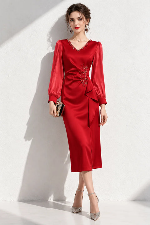 Robe rouge hiver Rouge / M