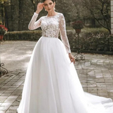 Robe Mariage Fleurie Hiver Blanc / 34