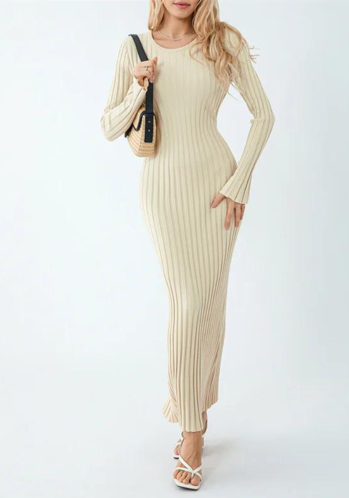 HOT Robe Pull Maxi Robe Hiver Robe Pull Beige Robe Beige